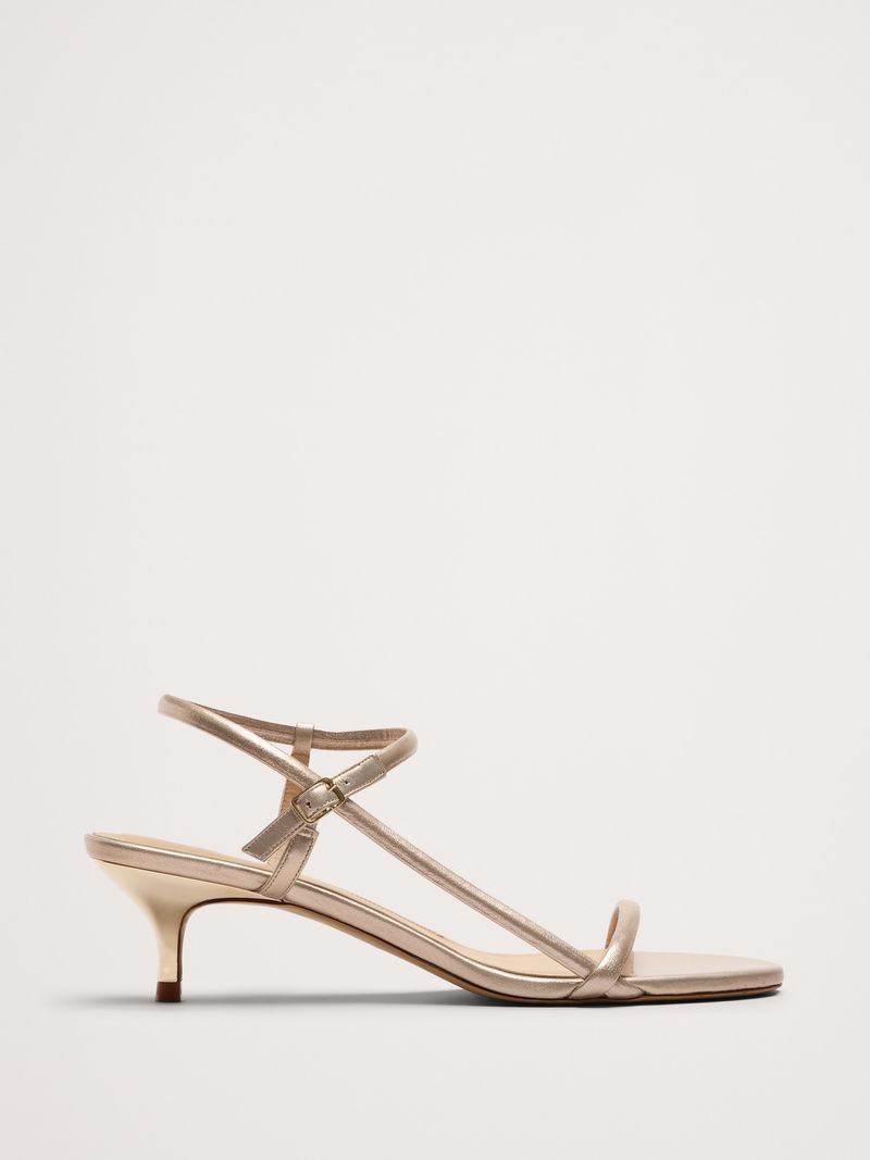 Banana Republic Terzo Leather Kitten-Heel Sandals