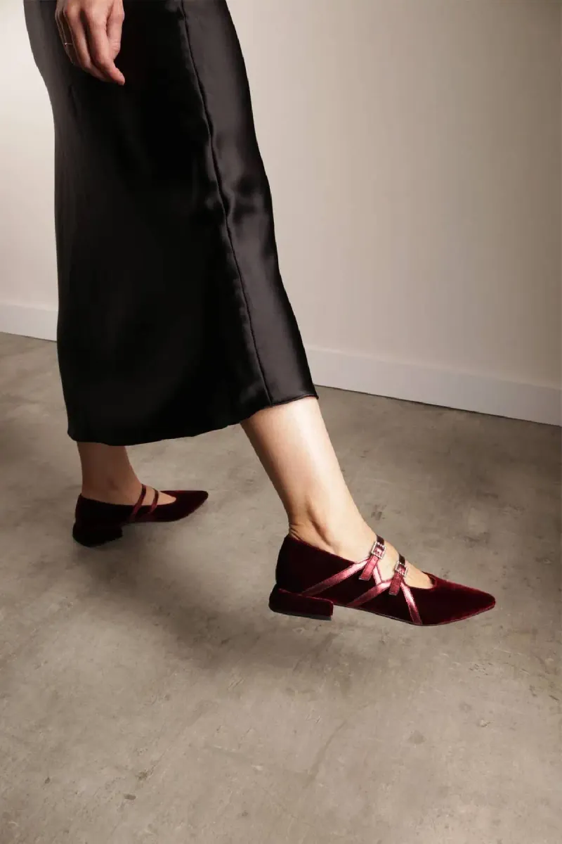 Velvet Mary Janes with Subtle Platform