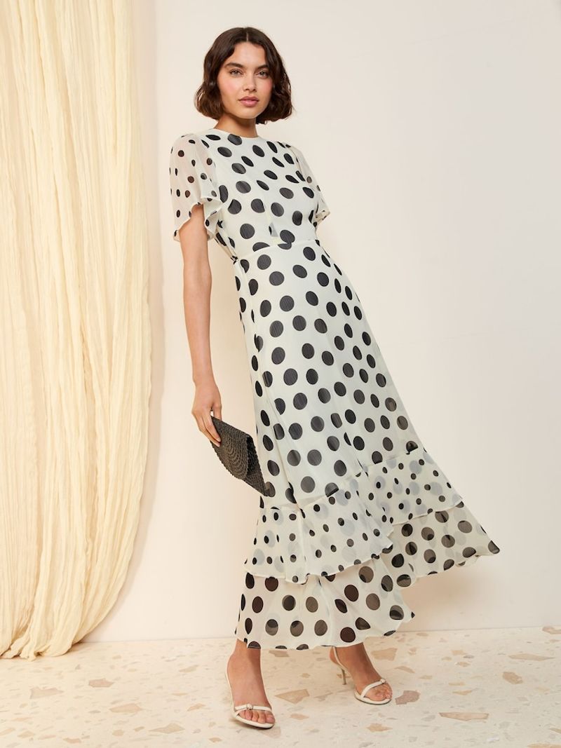 Friends Like These Ivory Chiffon Tiered Maxi Dress