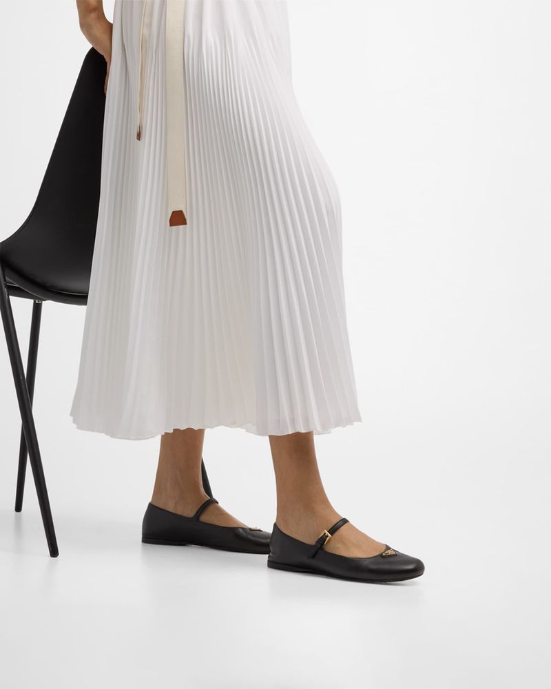 Prada Nappa Leather Ballet Flats