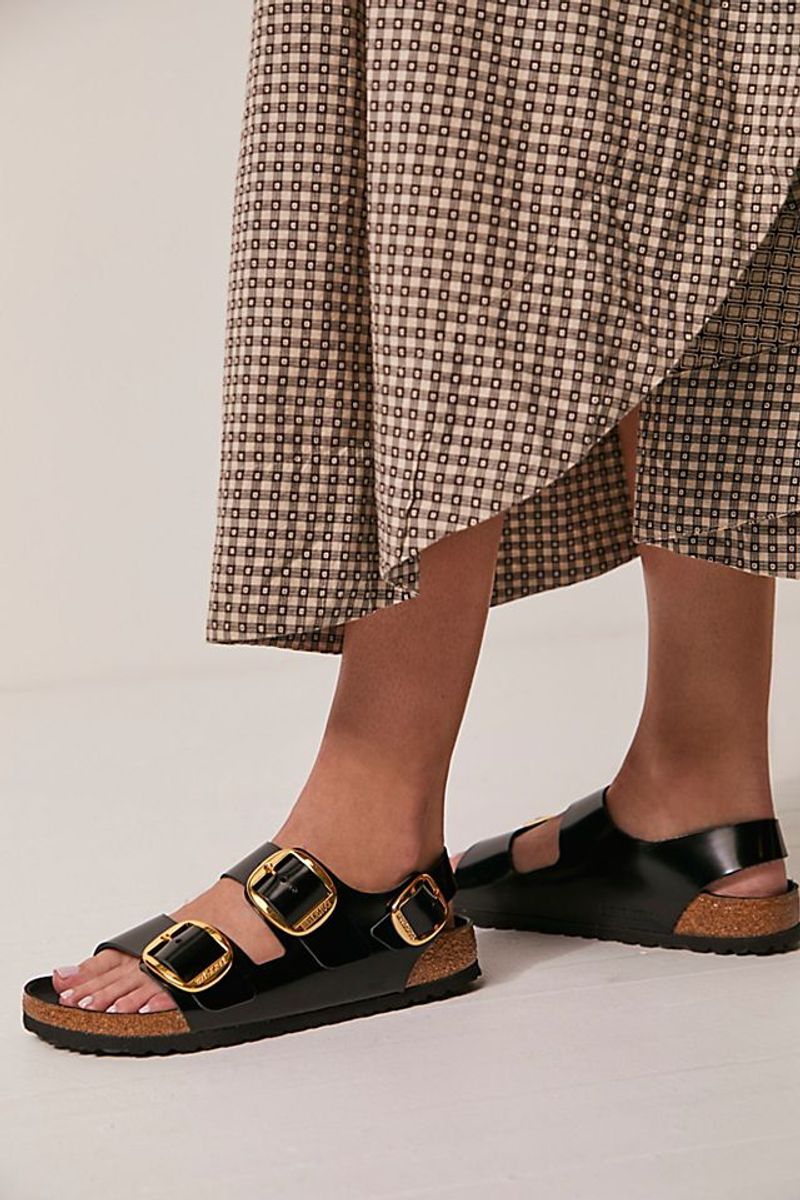 Birkenstock Milano Glossed-Leather Slingback Sandals