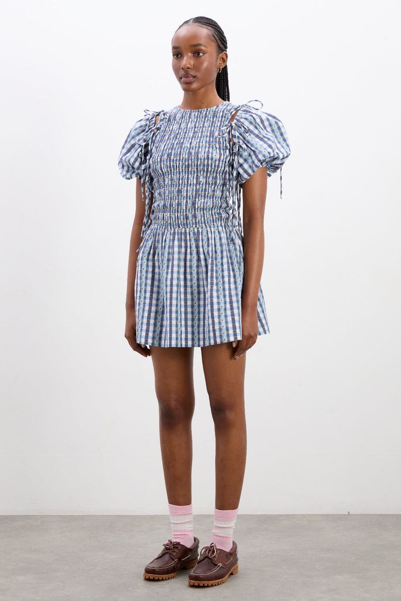 Damson Madder – Gingham Smocked Dress