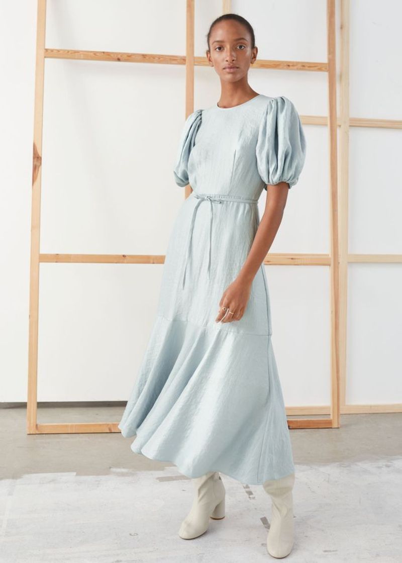 & Other Stories Puff Sleeve Midi Dress