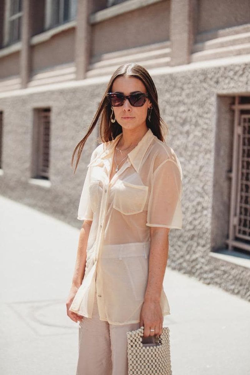 Sheer Button-Down Shirts
