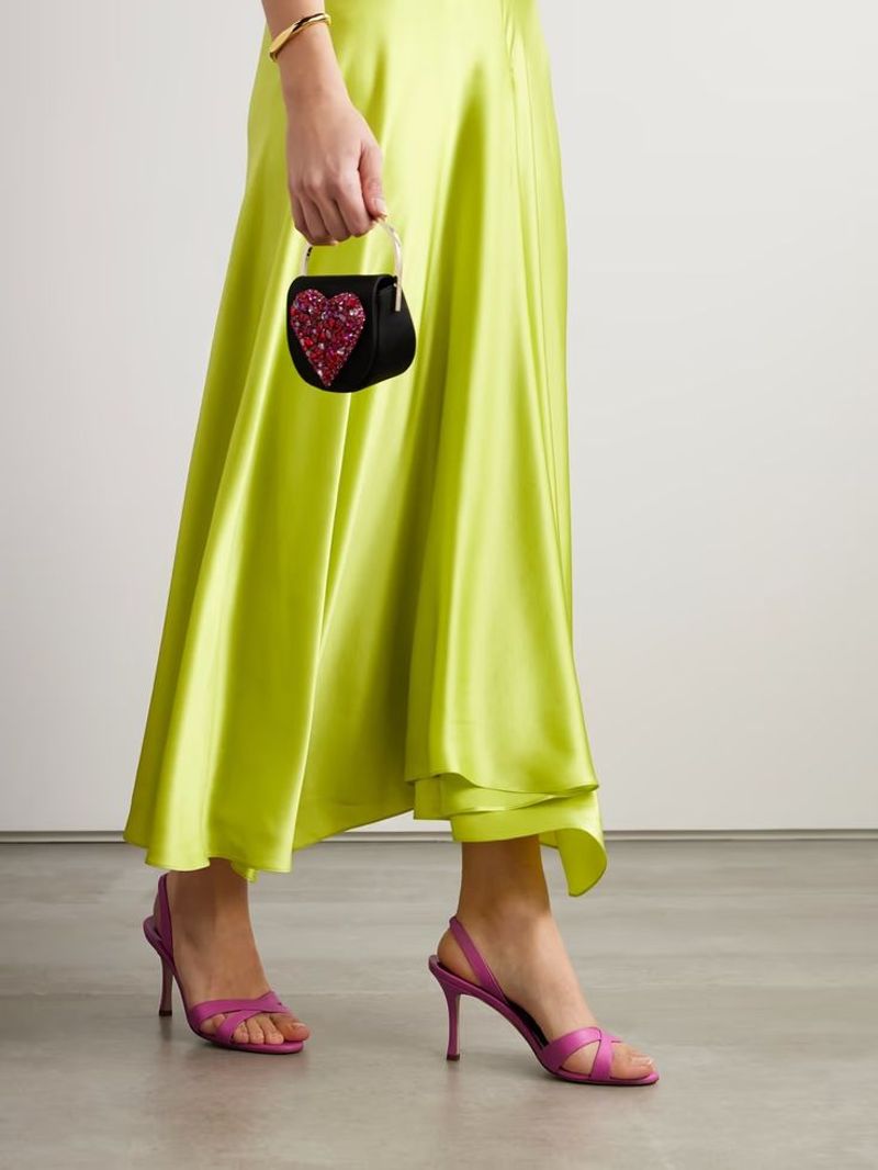 Strappy Kitten Heels + Beaded Clutch