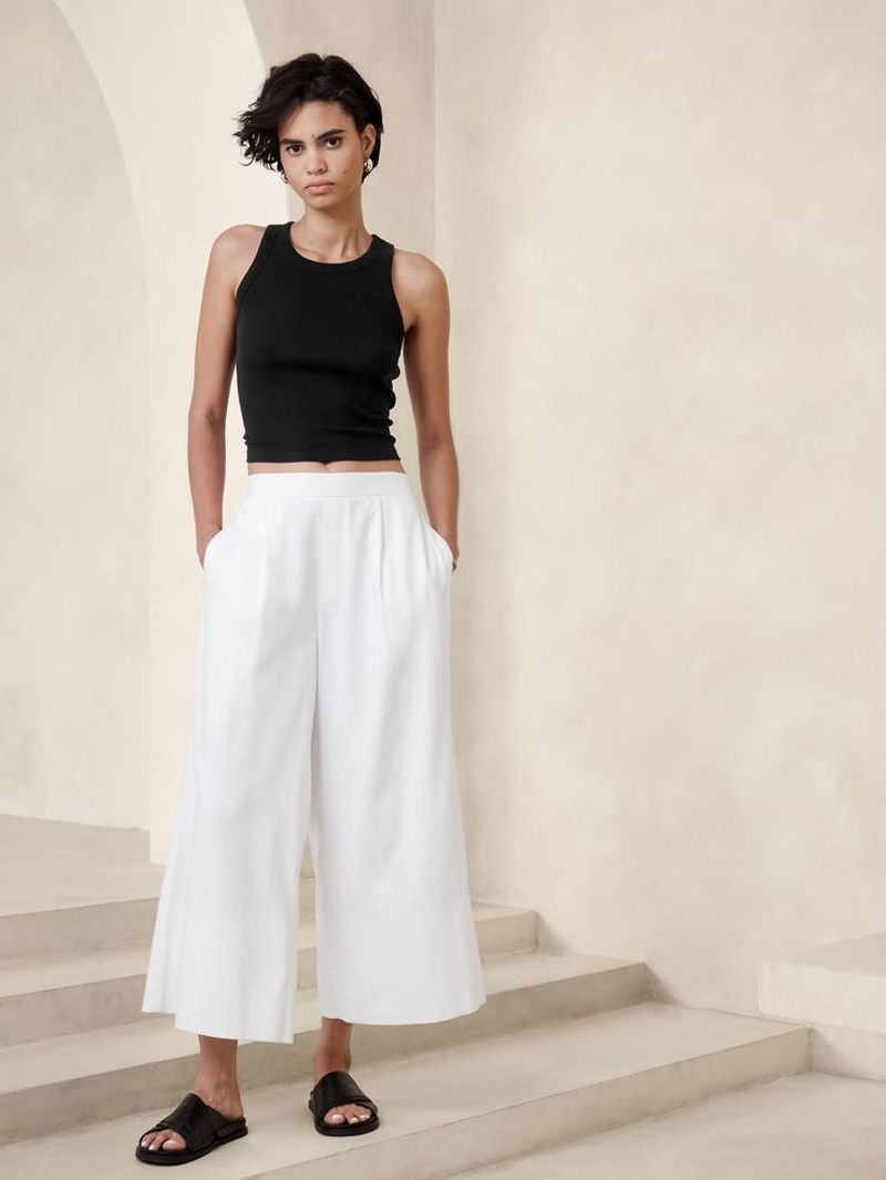 Banana Republic Linen Pull-On Ankle Pant