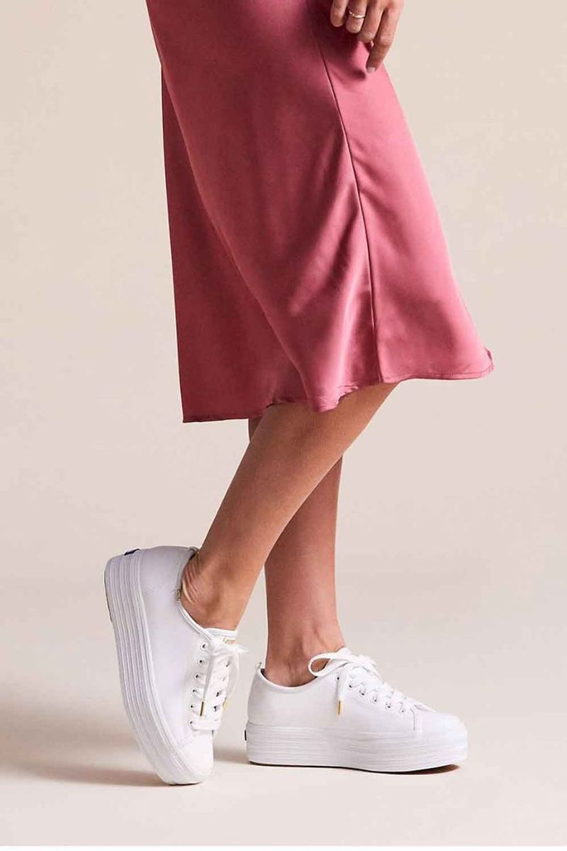 Sleek White Leather Sneakers