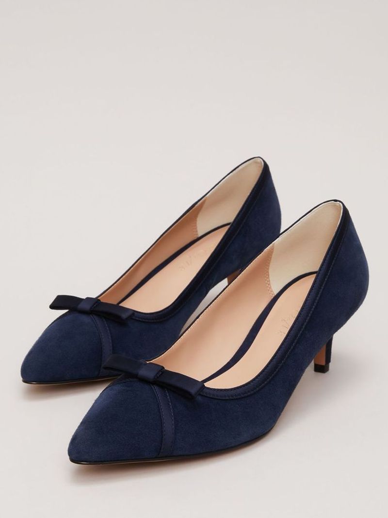 Kitten Heels with Bow Embellishments