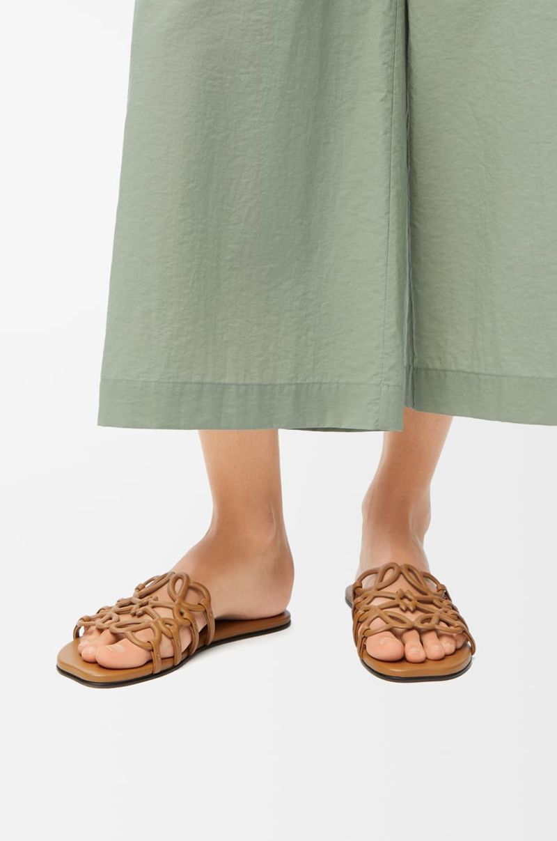 Loewe Petal Anagram Leather Slides