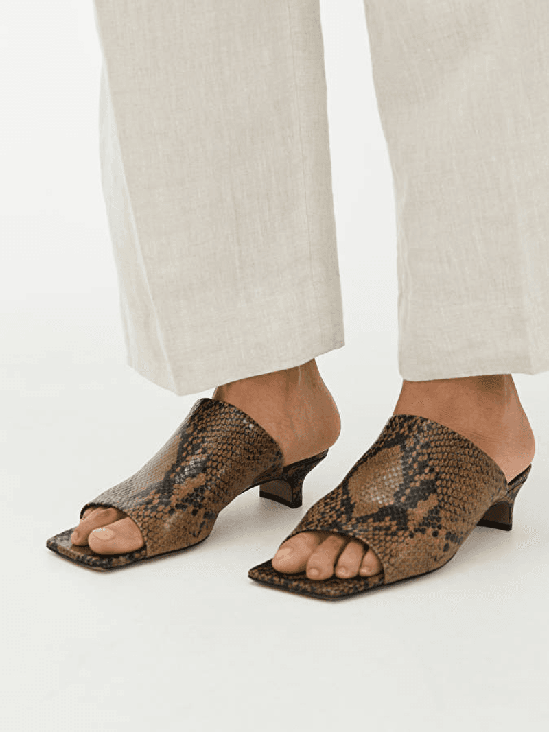 Peep-Toe Mules (Low Heel)
