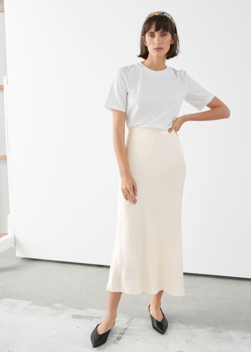 & Other Stories Satin Midi Skirt
