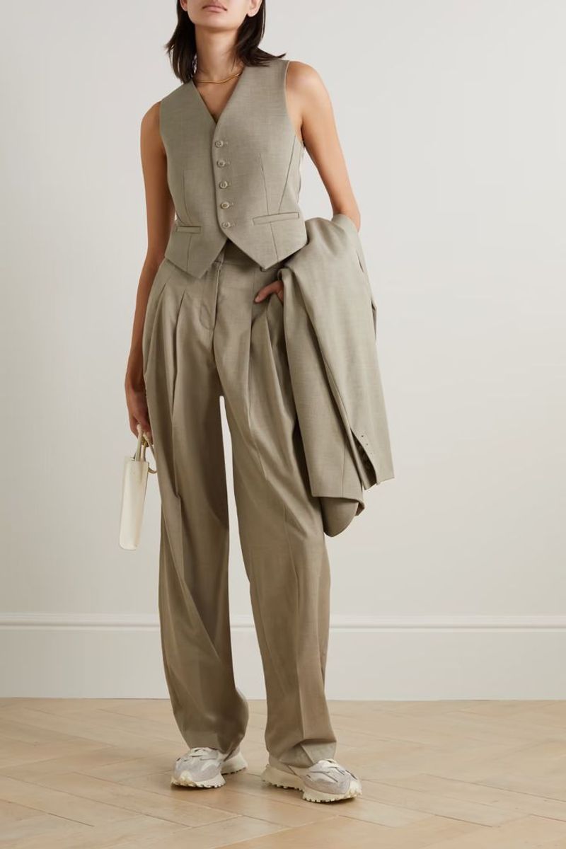 Tailored Vest + Sleek Platform Sneakers