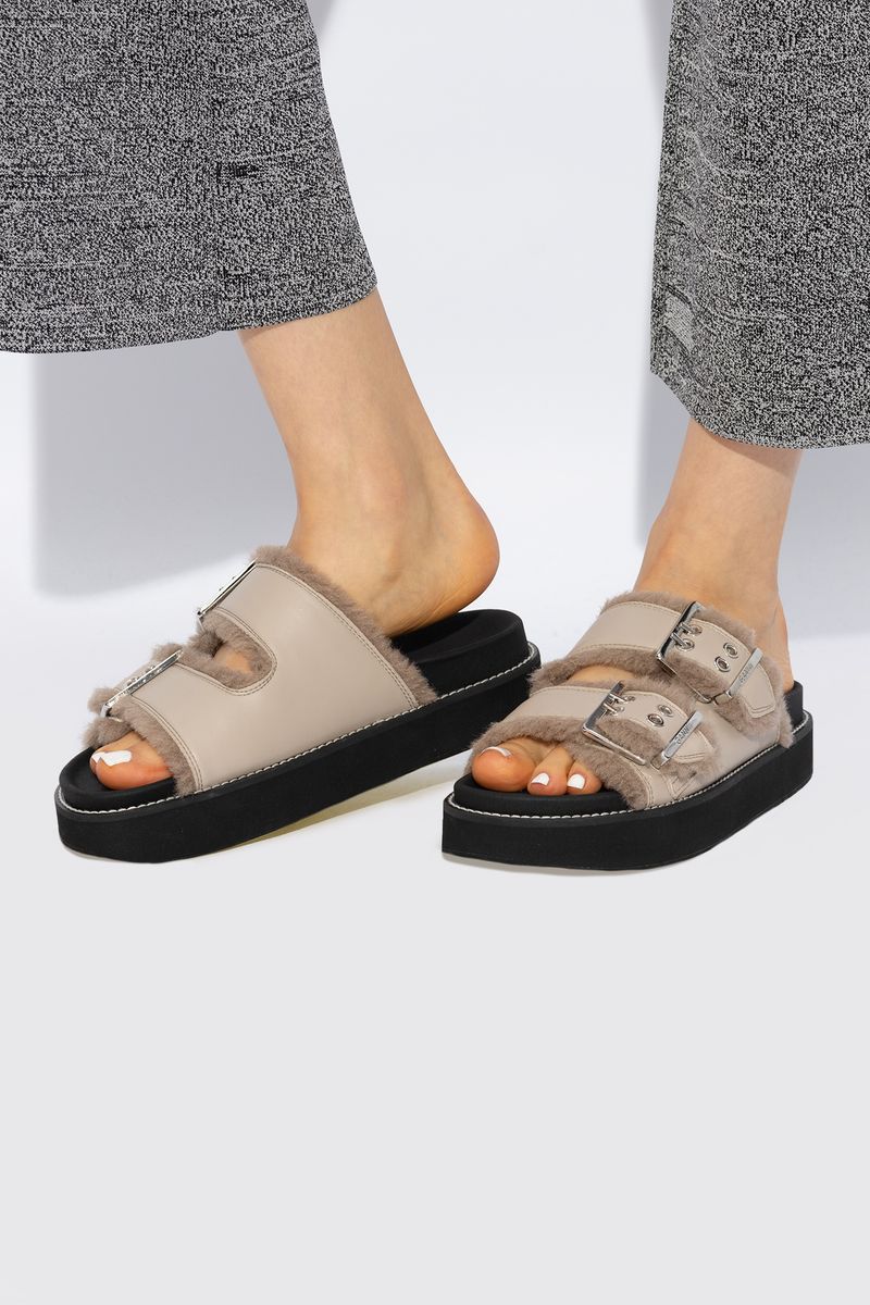 Ganni Buckle Platform Mules