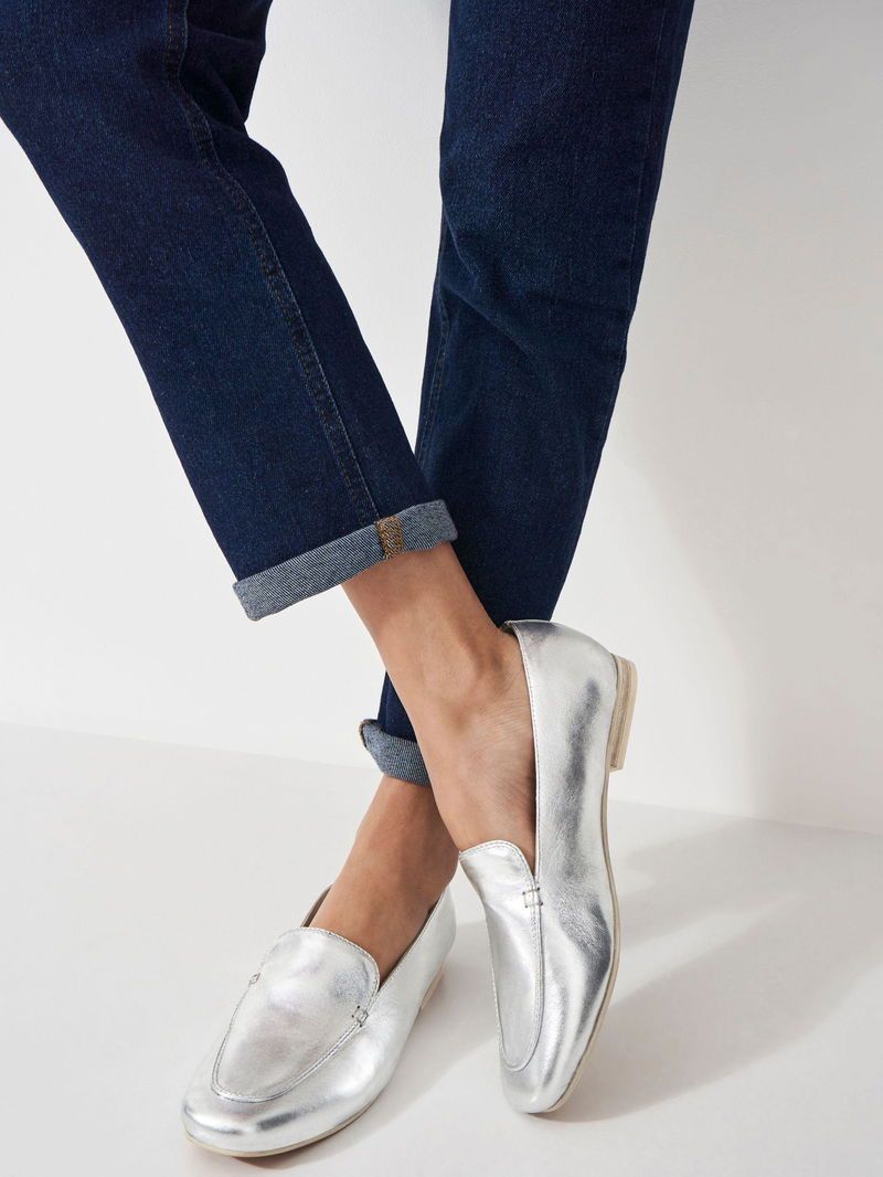 Metallic Loafers (Silver or Pewter)