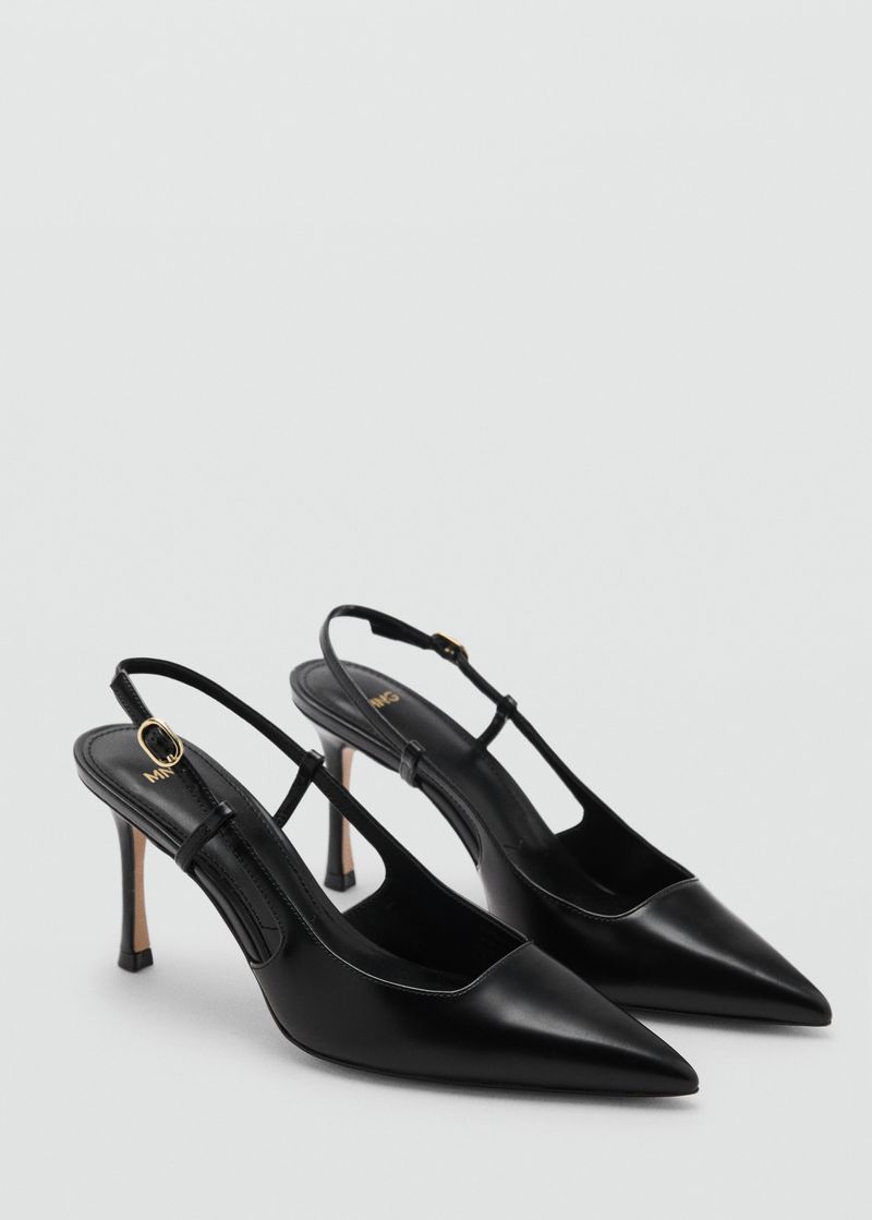 Mango Pointed-Toe Leather Heeled Shoes