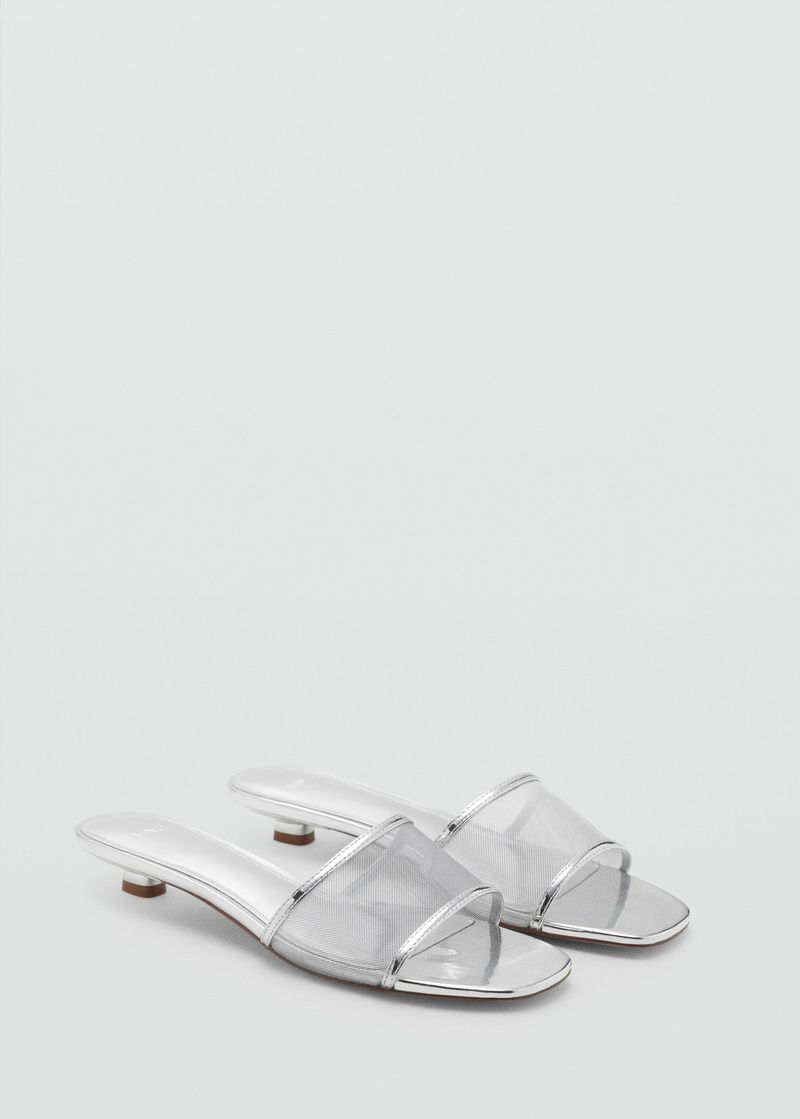 Mango Kitten Sandals With Mesh Strap