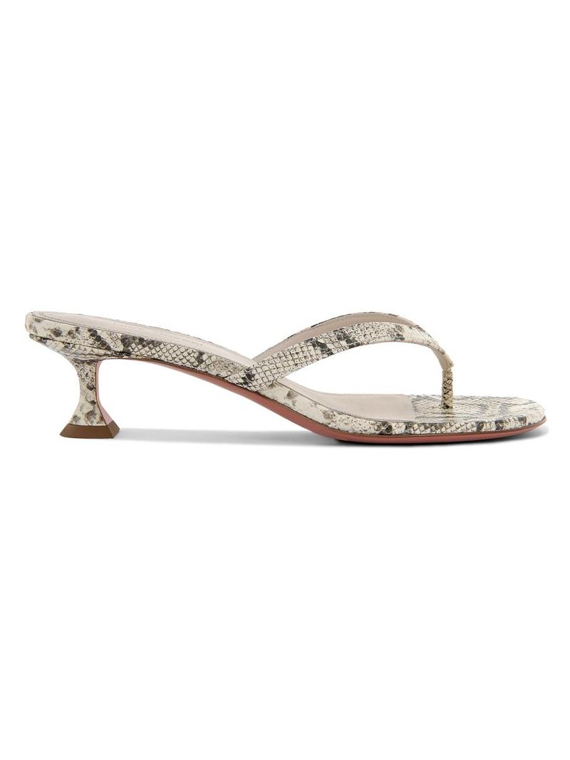 Amina Muaddi Cruise Juliette 45mm Snake-Embossed Leather Sandals