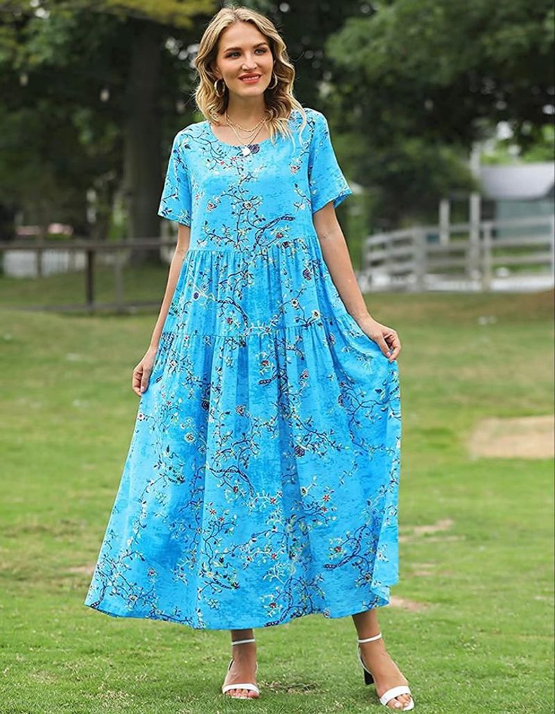 YESNO Bohemian Floral Maxi Dress
