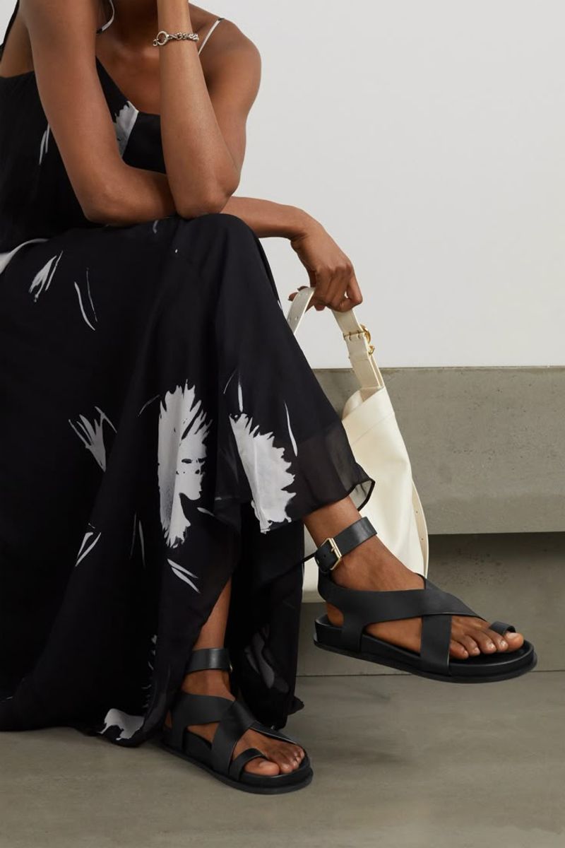 Chunky-Strap Leather Sandals