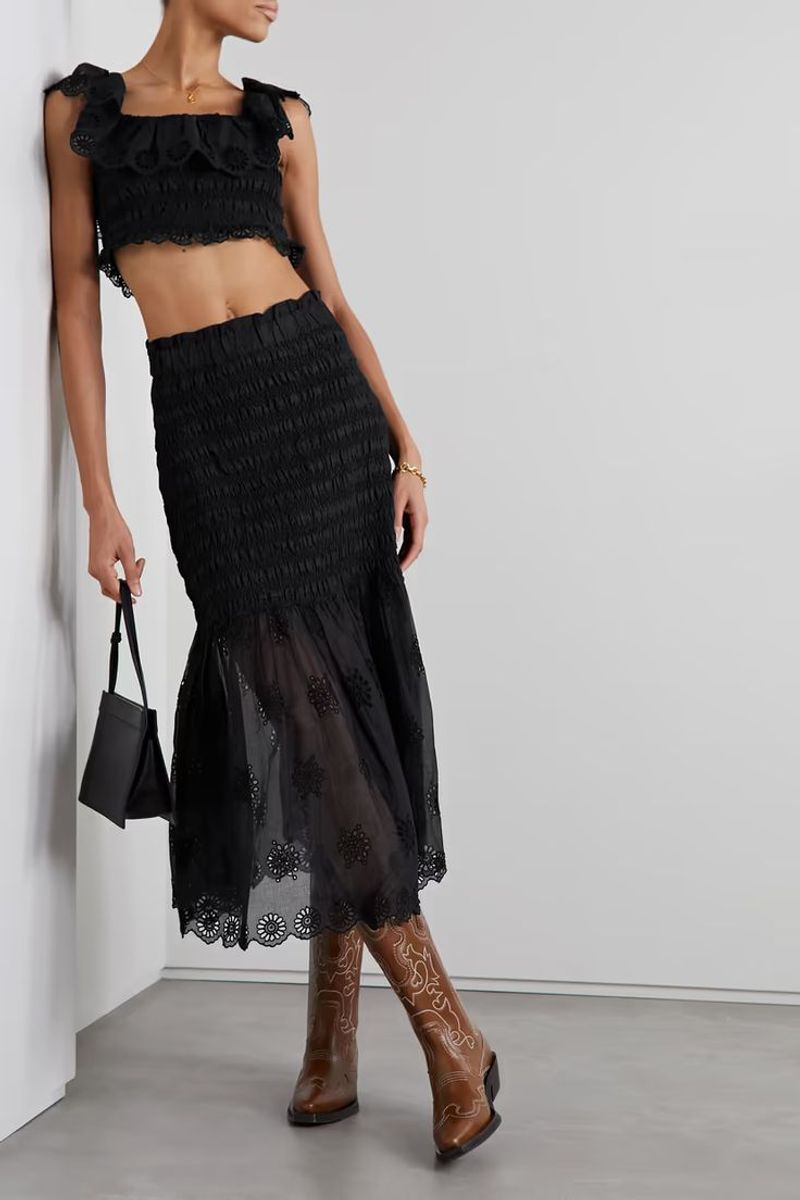 With a Poplin Skirt