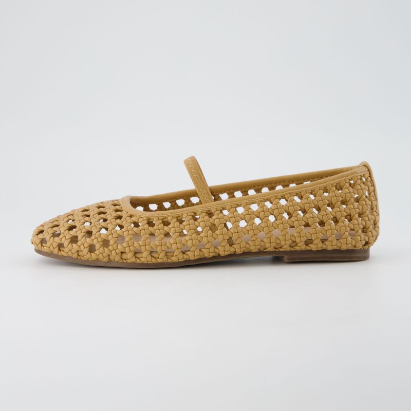 CUSHIONAIRE Squared Toe Woven Ballet Flat