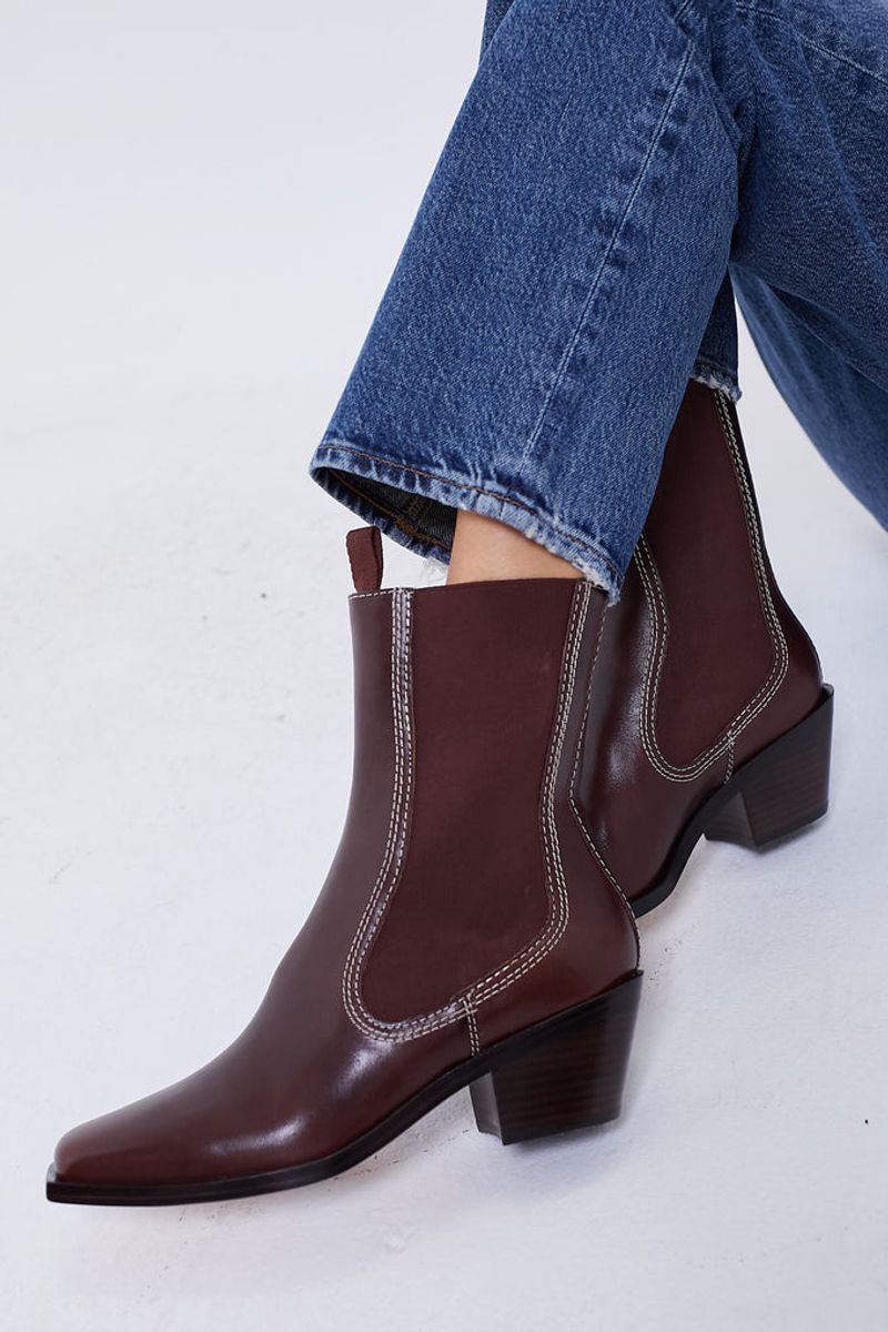 LOEFFLER RANDALL Nat Leather Ankle Boots