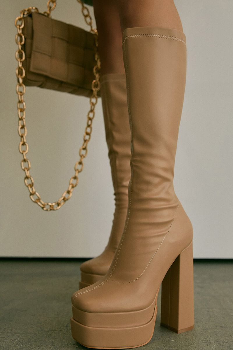 Chunky Square-Toe Boots