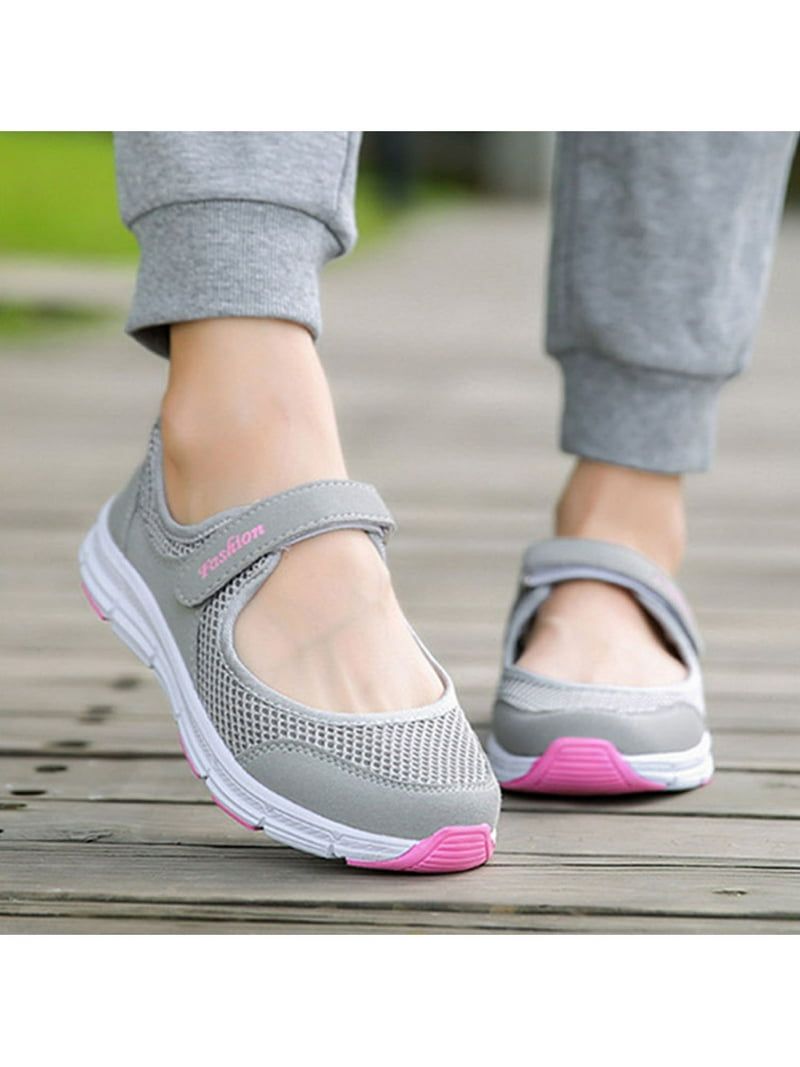 Round-Toe Velcro Flats