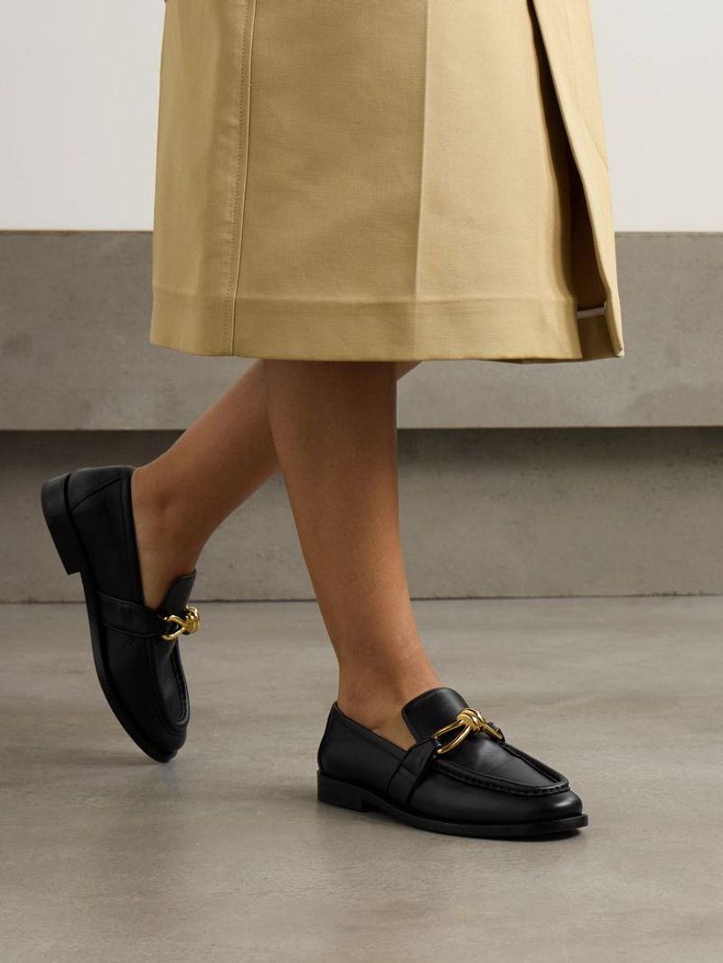 BOTTEGA VENETA Astaire embellished leather loafers