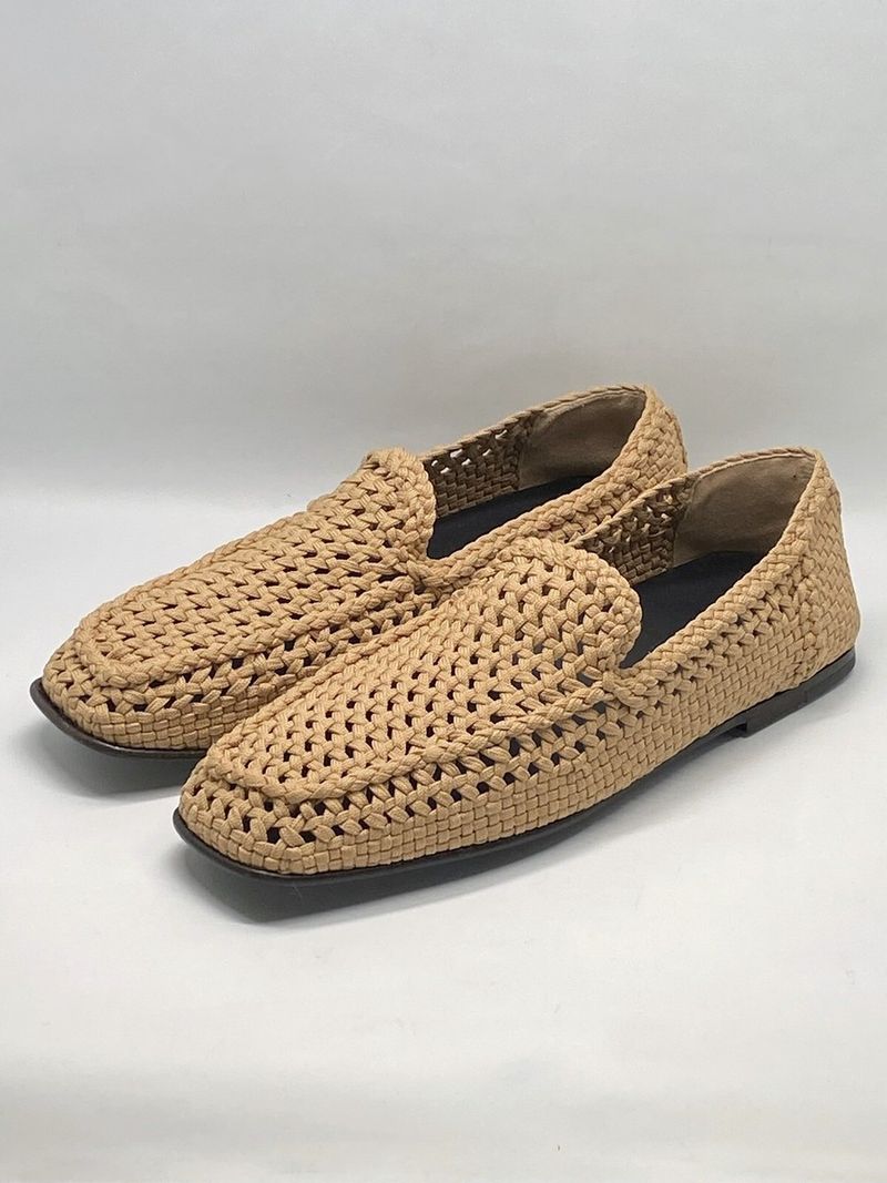 Dolce&Gabbana Woven Leather Boat Shoes