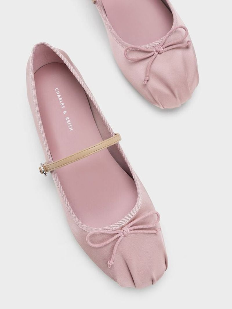 Charles & Keith Satin Bow Mary Jane Flats