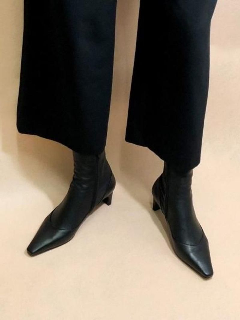 Slim Ankle Boots with Tapered Toes
