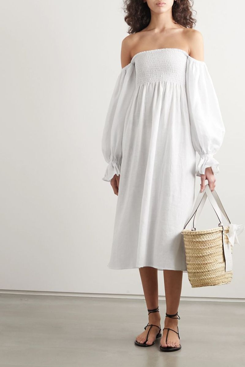 Crisp White Cotton or Linen Dresses