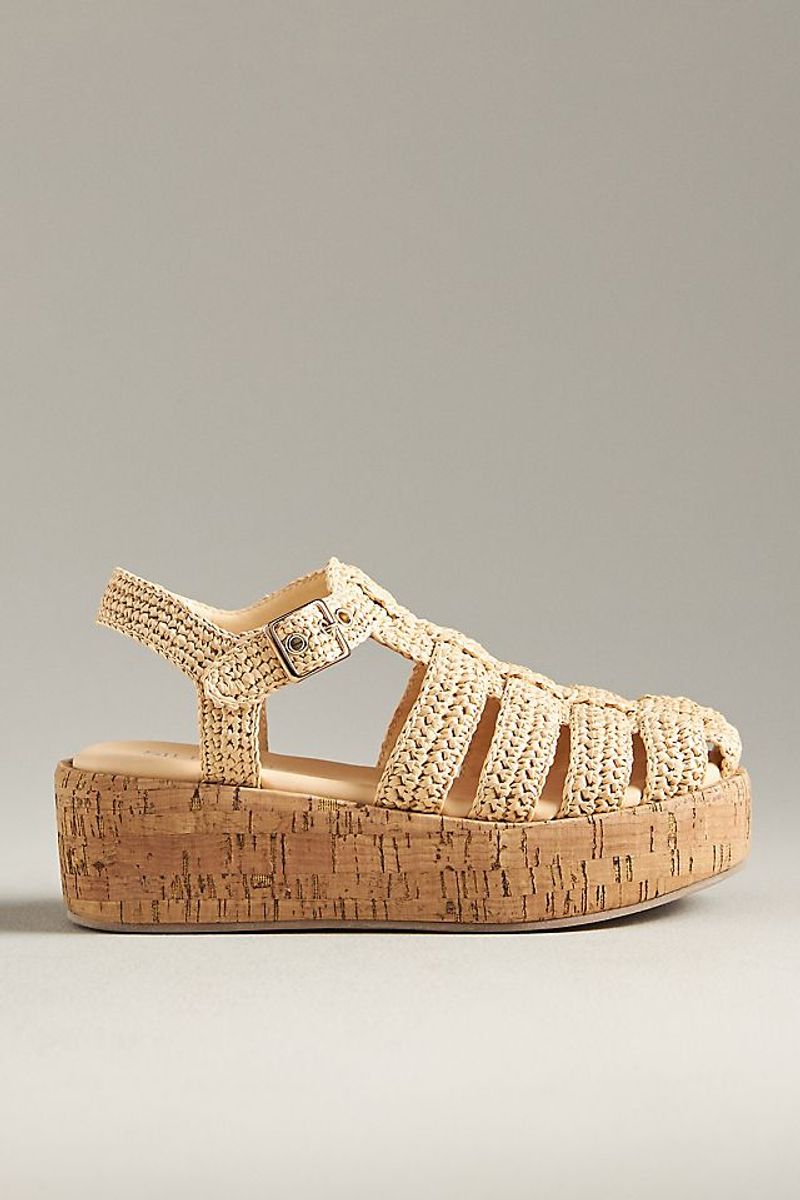 Anthropologie Silent D Fisherman Cork Platforms: Nostalgic Comfort