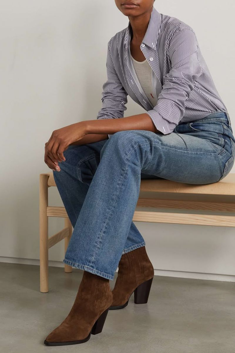 Block-Heeled Ankle Boots (with a Narrow Shaft)