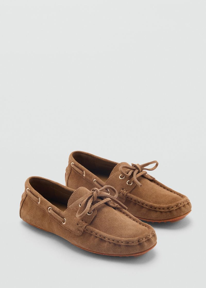 MANGO Suede Boat Shoes With Laces