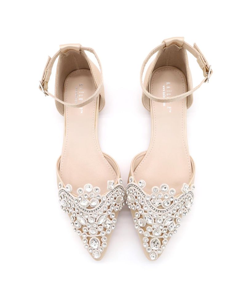 Overly Ornamental Flats with Floral Appliqués or Sequins