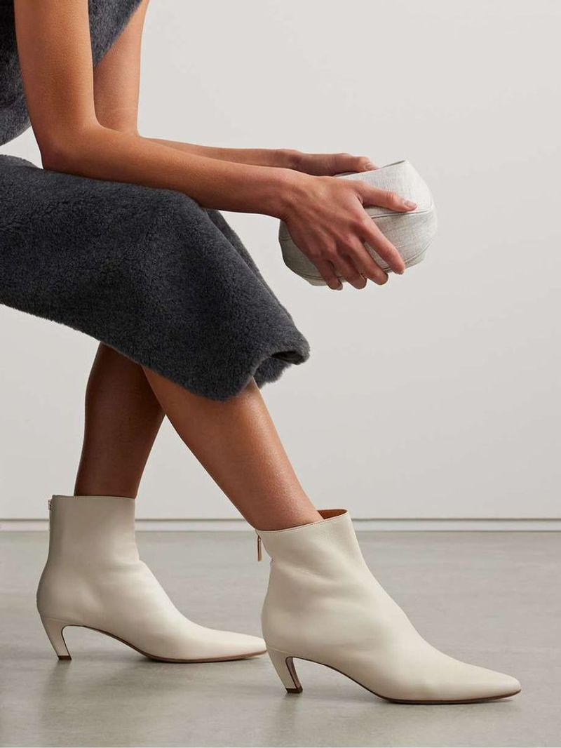 Classic Almond-Toe Booties in a Neutral Tone