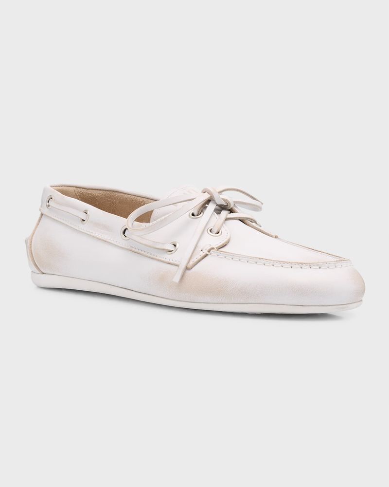 Miu Miu Leather Lace-Up Moccasins