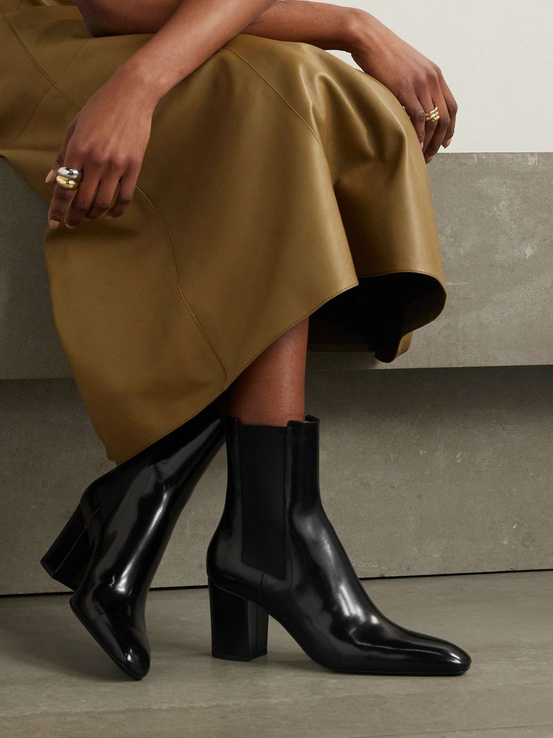 Saint Laurent “Betty” glossed-leather Chelsea Boot