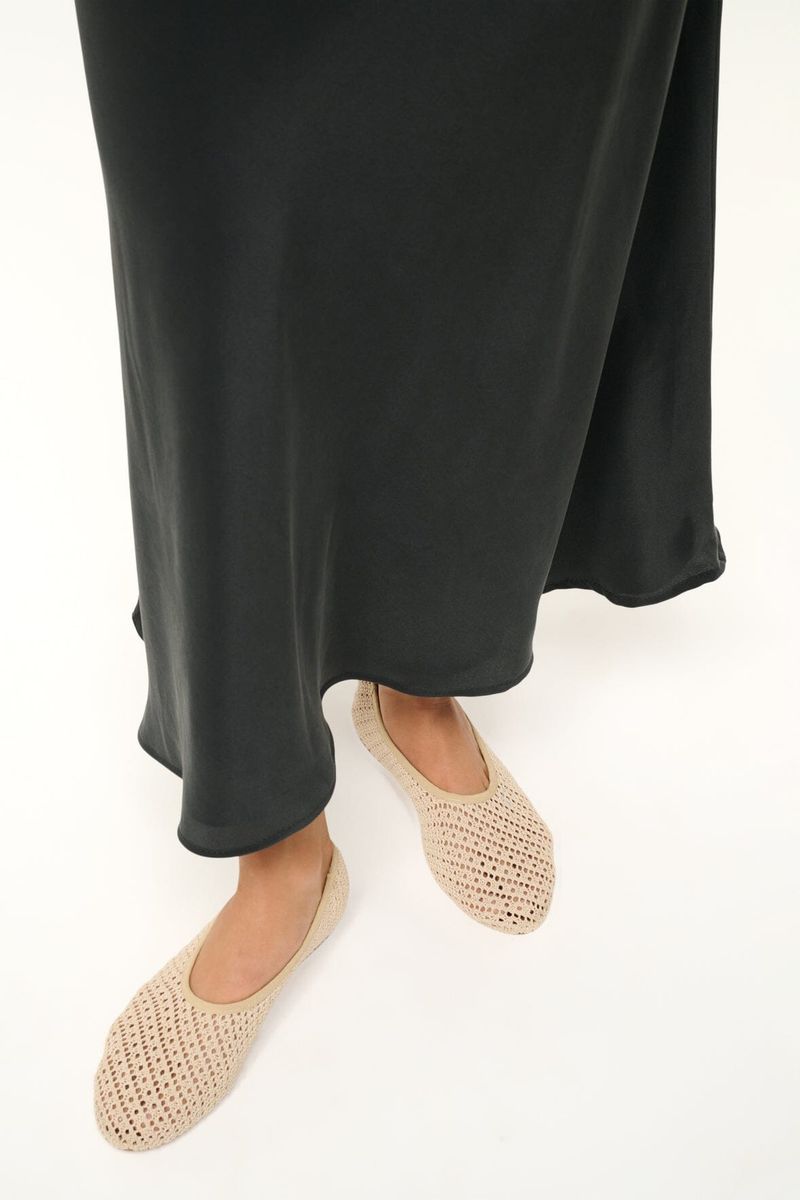 Staud Alba Cream Crochet Ballet Flats