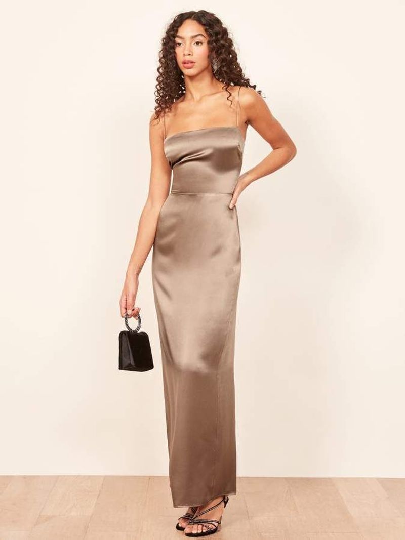 Reformation Frankie Silk Dress