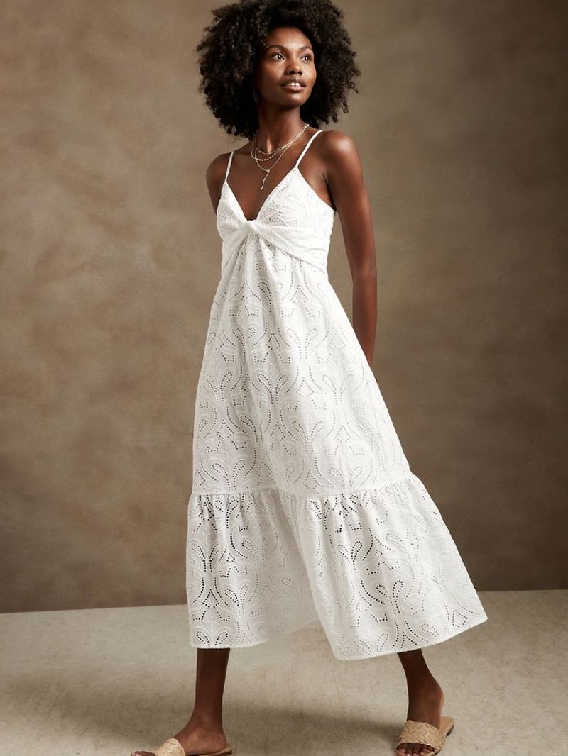 Eyelet Midi Dress