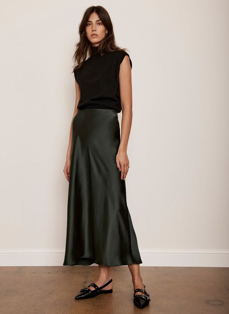 Mint Velvet Satin Maxi Slip Skirt