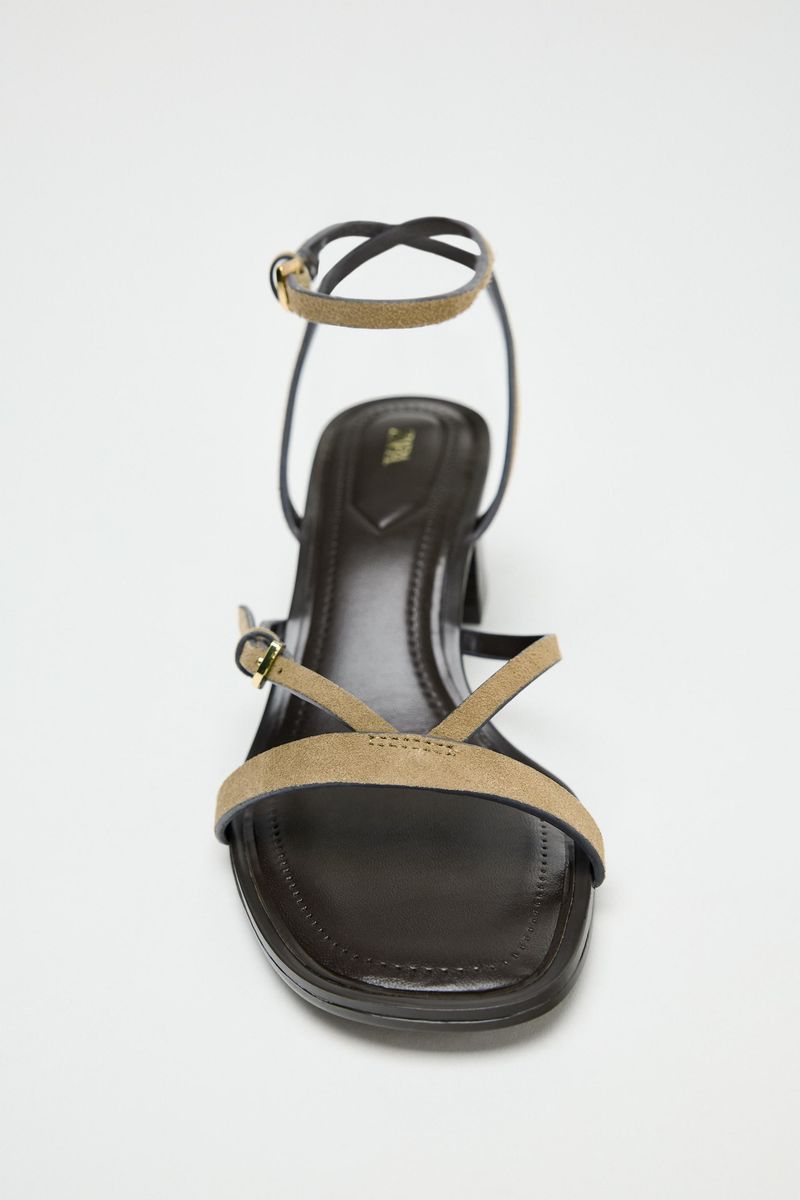 Split Suede Strappy Heeled Sandals – Zara