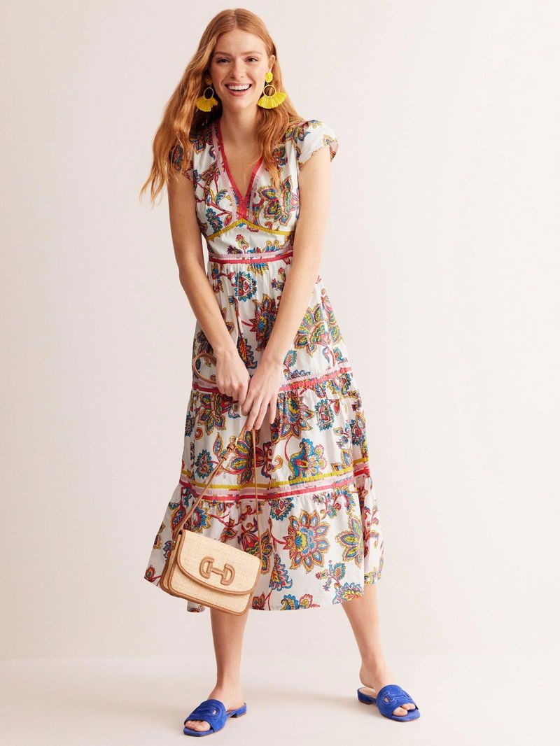 Boden May Cotton Midi Tea Dress