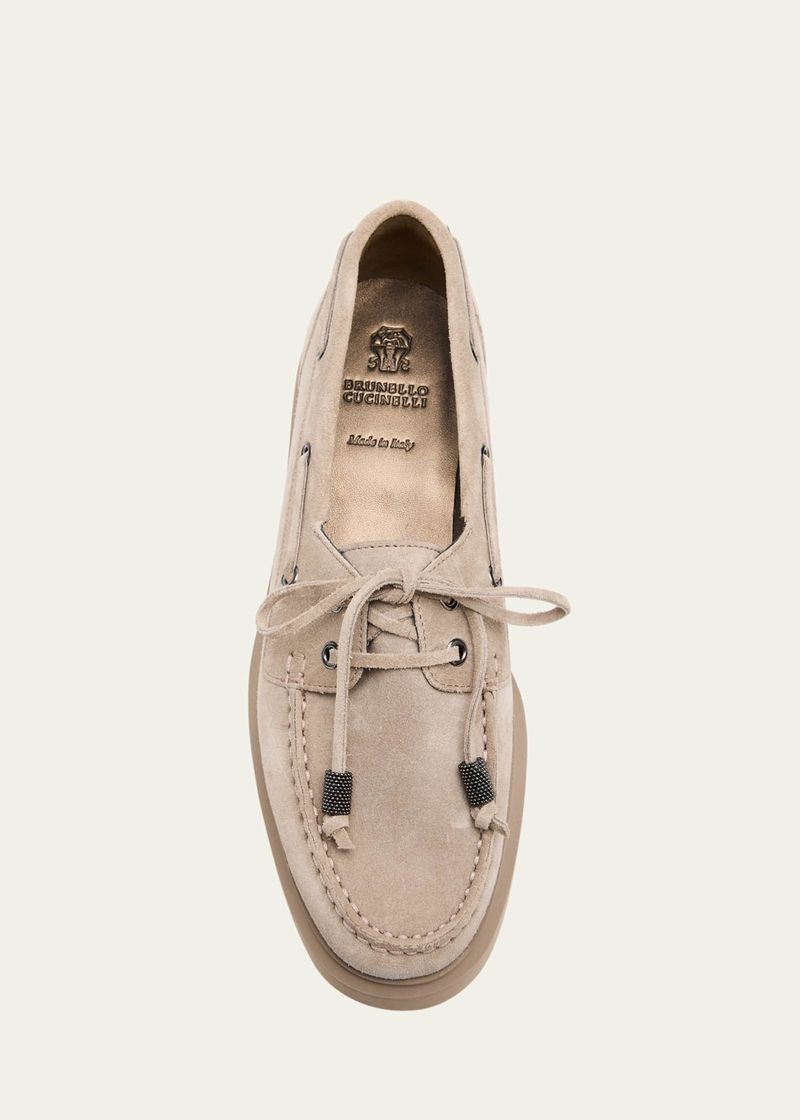 Brunello Cucinelli Classic Suede Boat Loafers