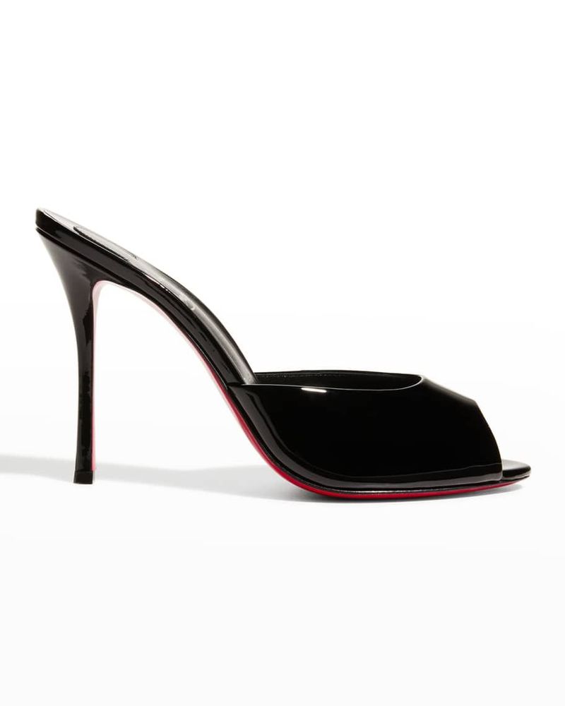 Christian Louboutin Me Dolly Red Sole Patent-Leather Mules