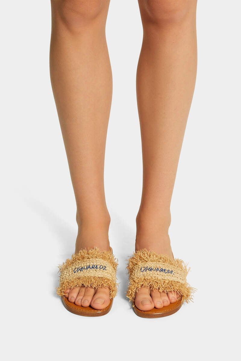 Woven Raffia Slide