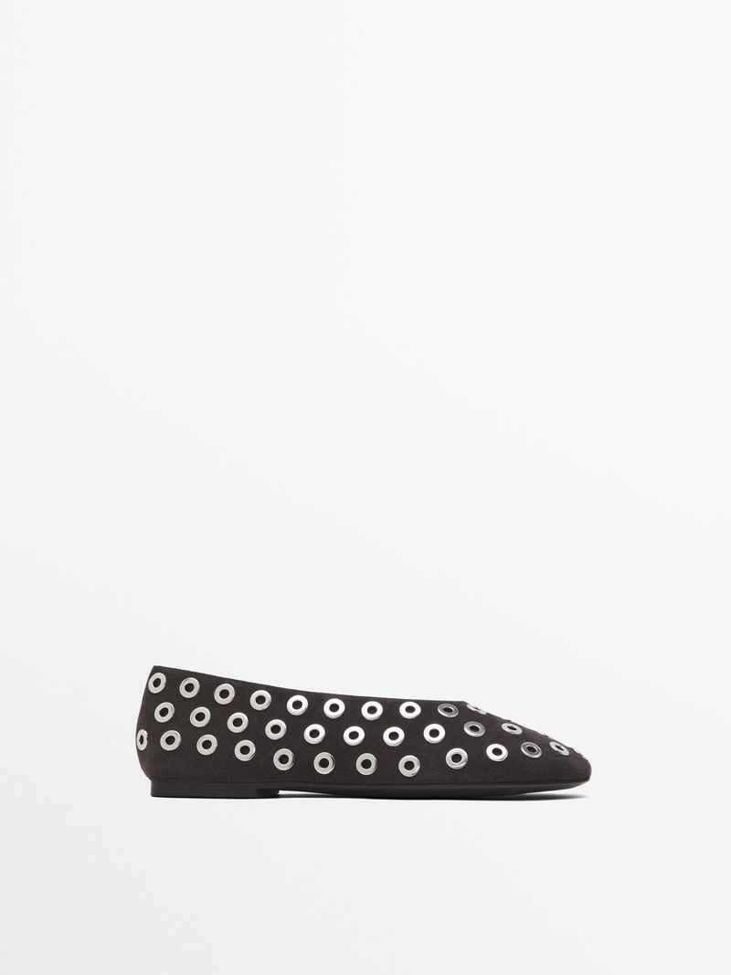 Ballet Flats with Metallic Details